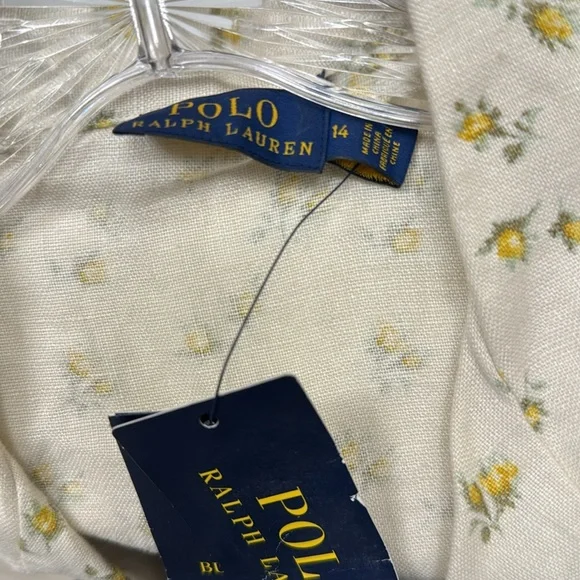 NWT Polo Ralph Lauren floral belted linen dress 14 - Picture 8 of 9